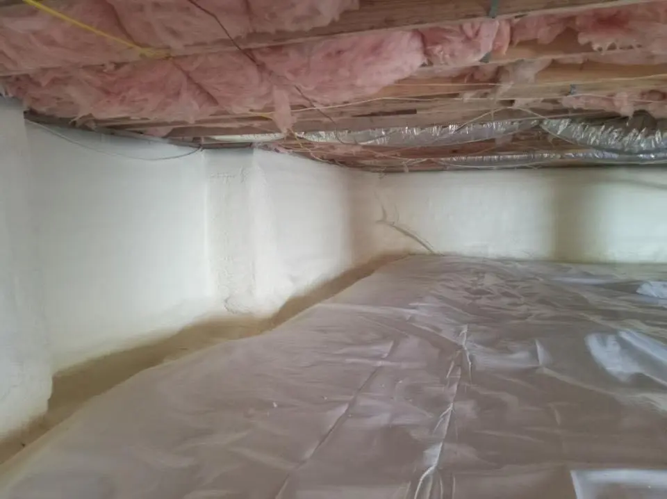 Crawl space encapsulation with closed-cell spray foam for Attic Insulation in Glen Cove